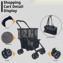 Internet celebrity pull goods outdoor household shopping cart foldable