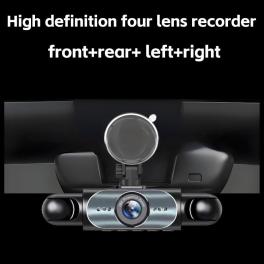 Four-lens surveillance dash cam hd with rearview camera