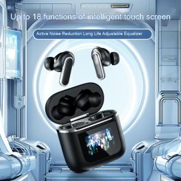 Intelligent touch screen bluetooth earphones for extended battery life and noise reduction