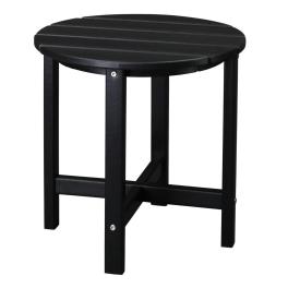 46*46*46cm single layer round hdpe side table black