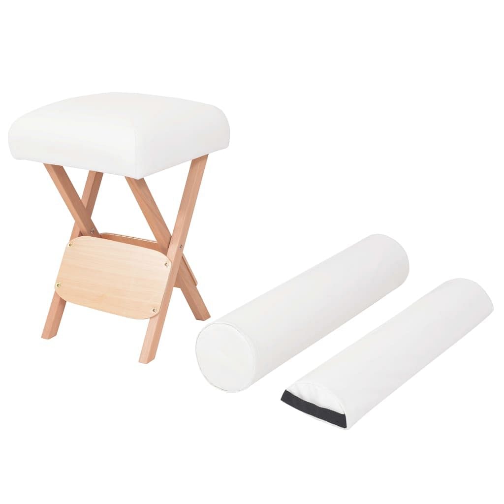 Folding massage stool white