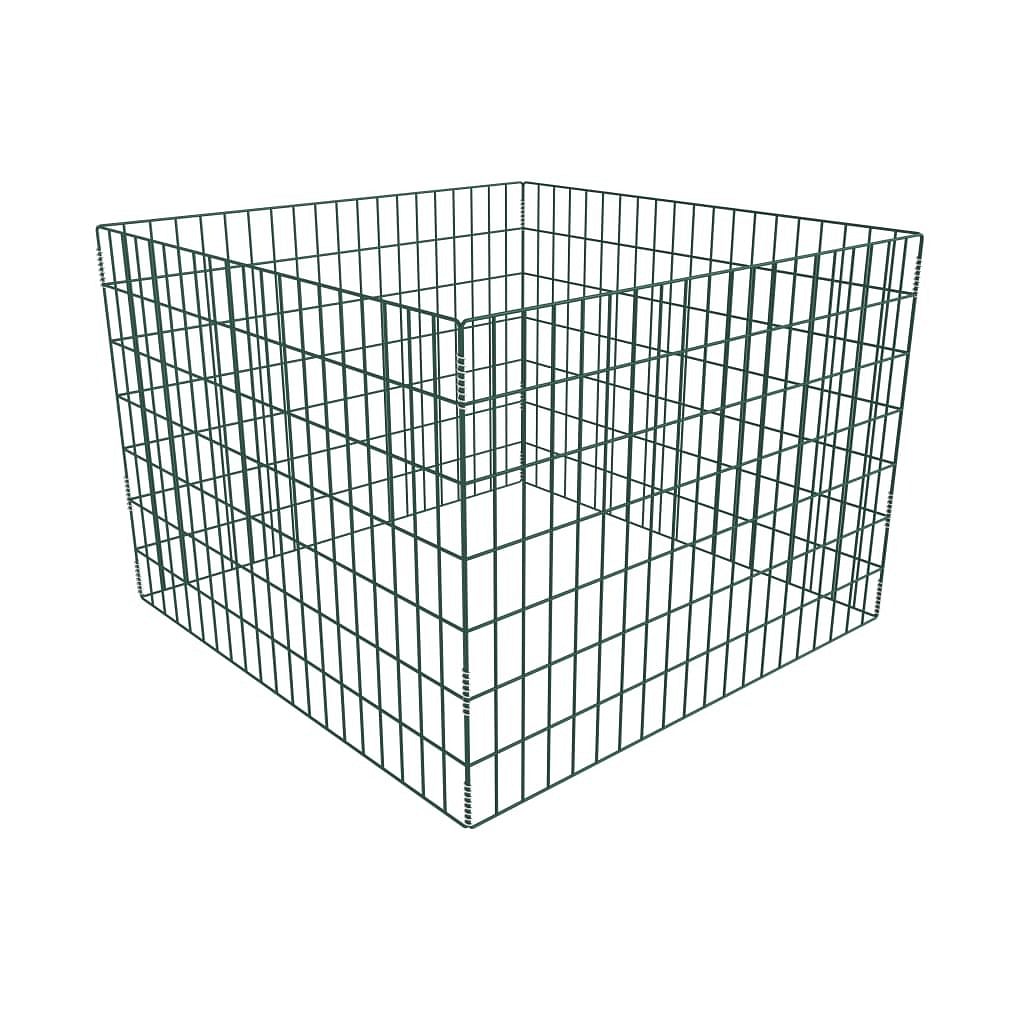 Compost bin green powder coated steel 39.4 x 39.4 x 27.6 in