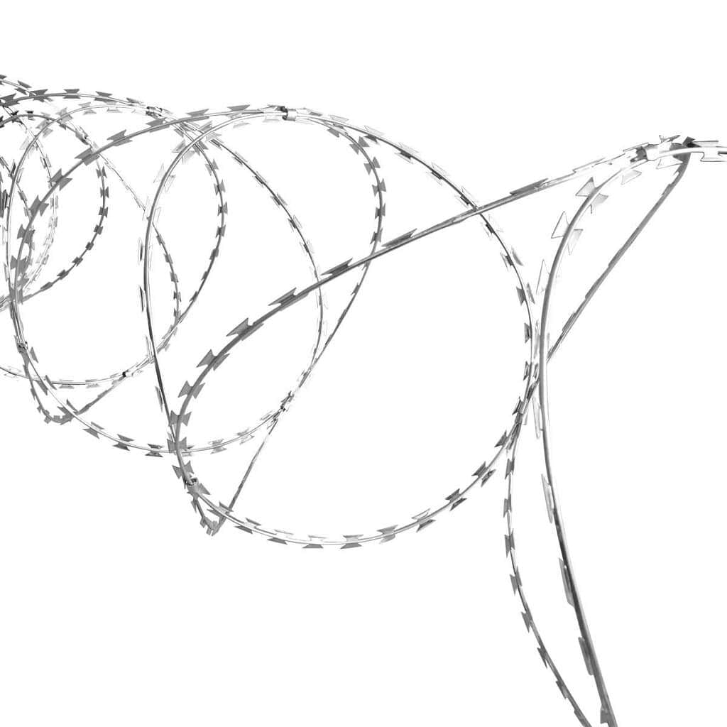 Bto-22 clipped concertina razor wire galvanized steel 196.9'