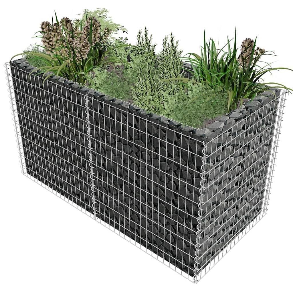Garden raised bed silver galvanized steel 70.9 x 35.4 x 39.4 in