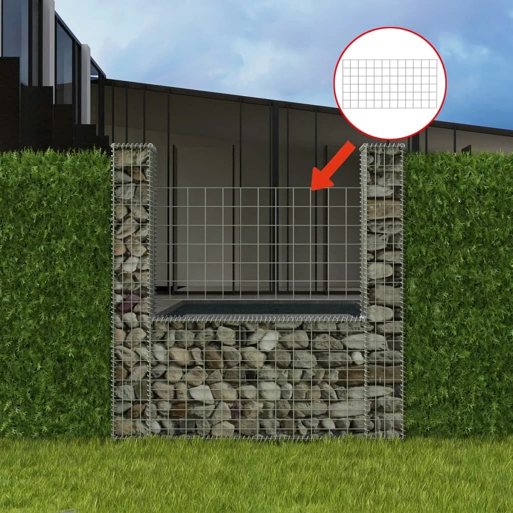Gabion basket u-shape galvanized steel 63"x7.9"x59.1"