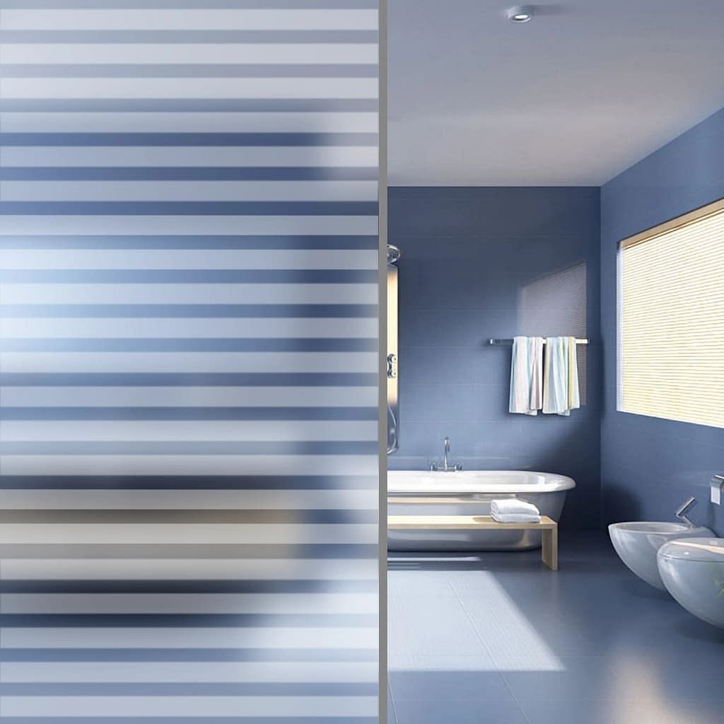 Window film white with frosted stripes pvc 35.4 in x 65.6 ft