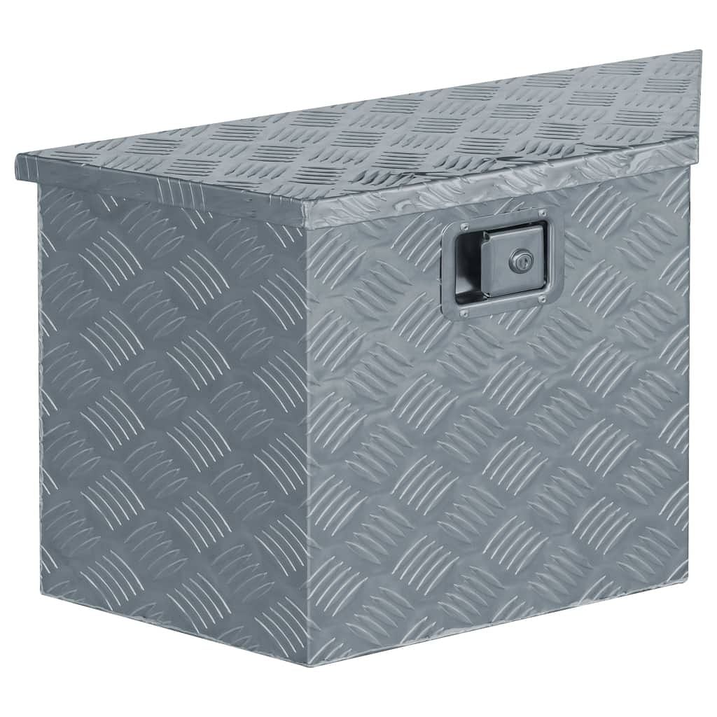 Aluminum box 27.6"x9.4"x16.5" trapezoid silver