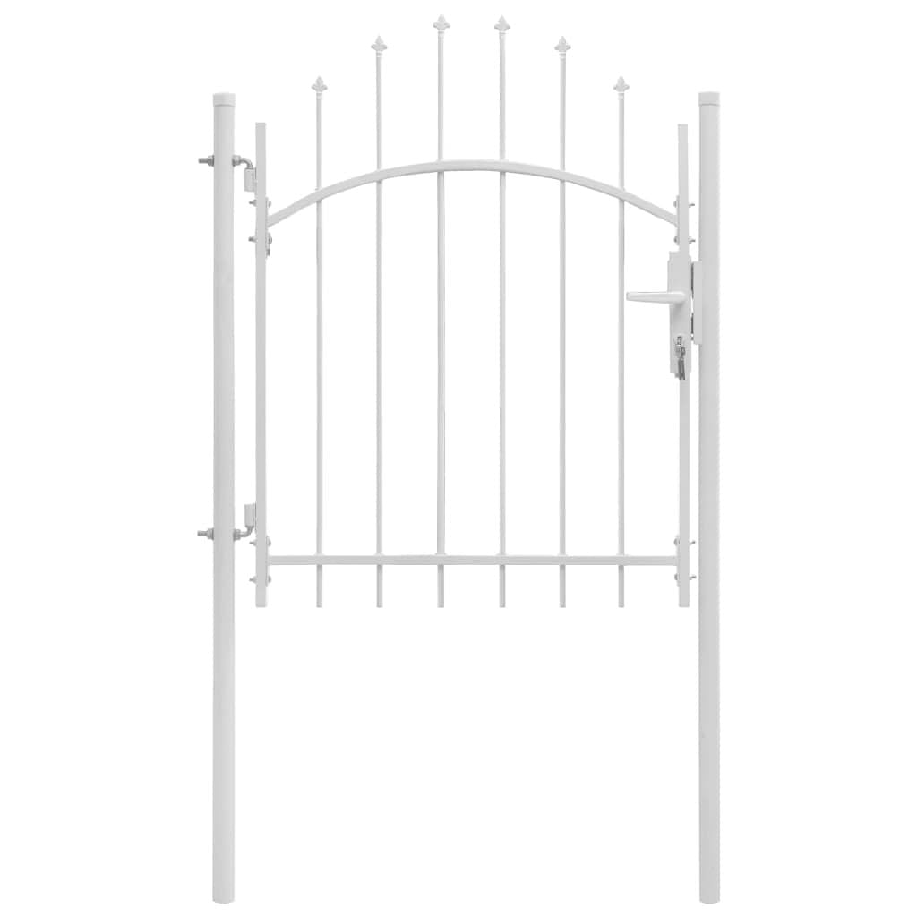 Garden gate steel 39.4"x68.9" white