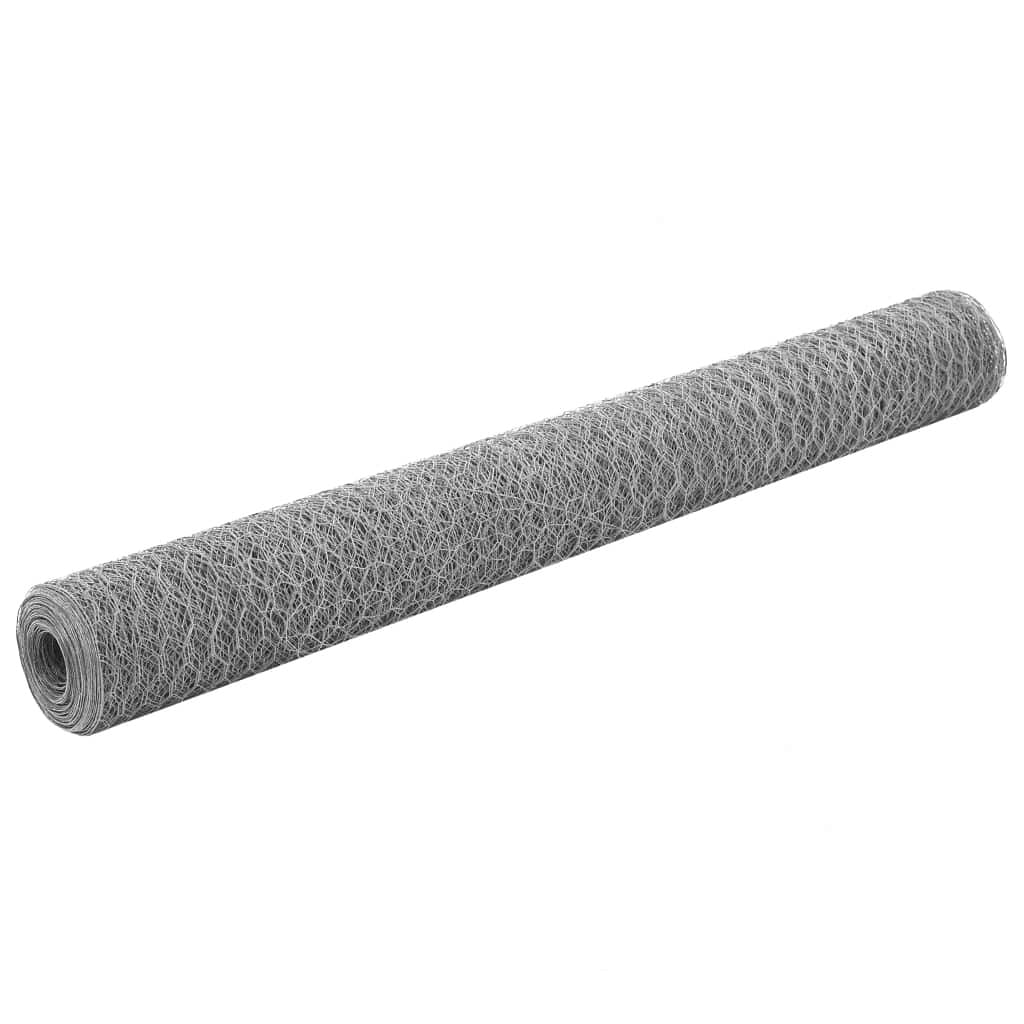 Chicken wire fence galvanized steel 82'x3.9' silver