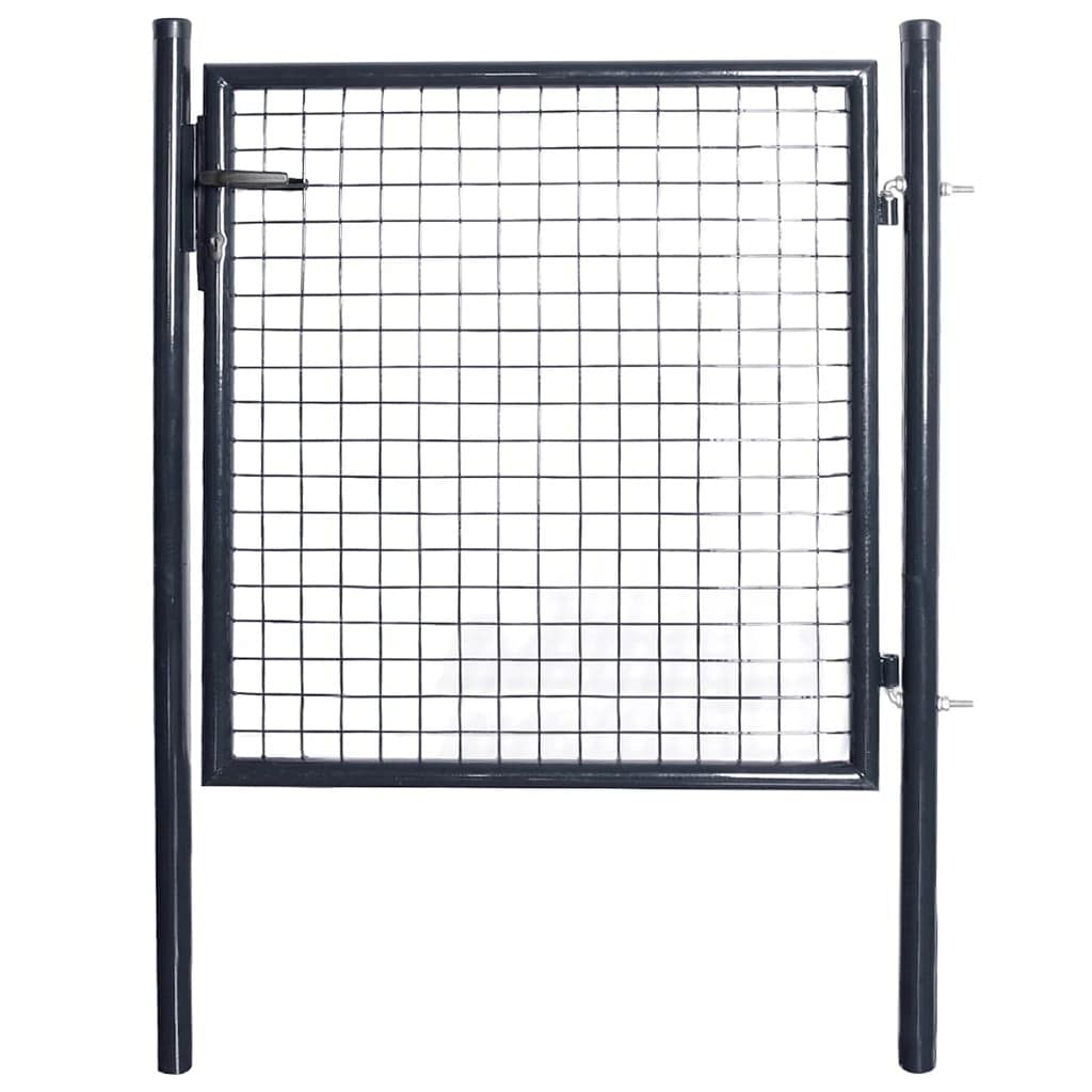 Mesh garden gate galvanized steel 33.7"x39.4" gray