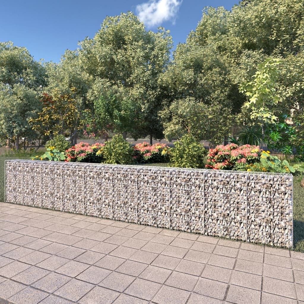 Gabion wall with covers galvanized steel 236"x11.8"x39.4"