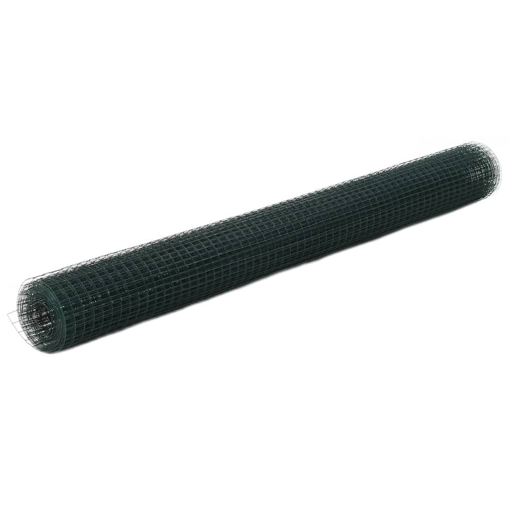 Chicken wire fence steel with pvc coating 82'x4.9' green