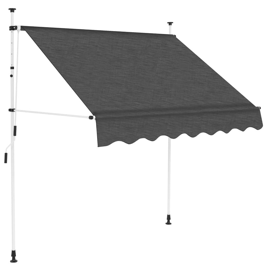 Retractable awning anthracite polyester with pu coating, steel