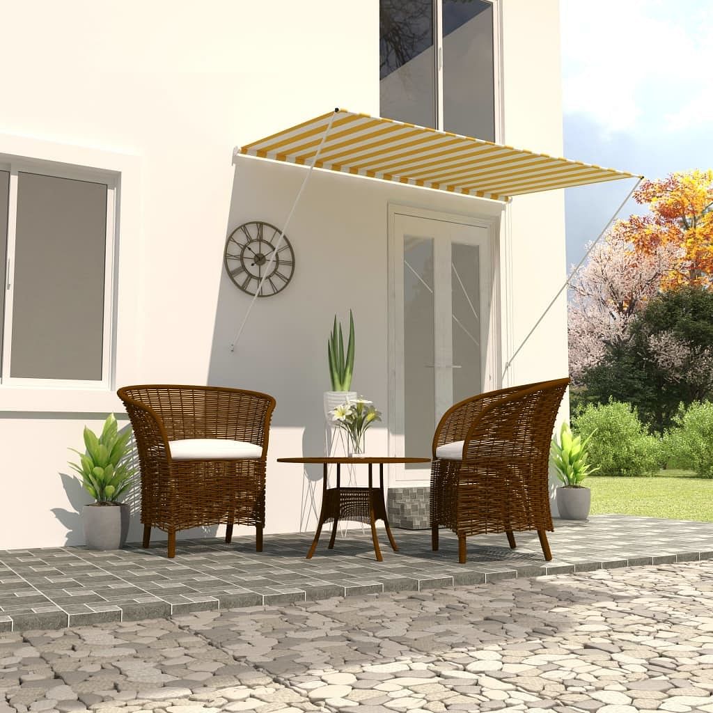 Awning yellow and white