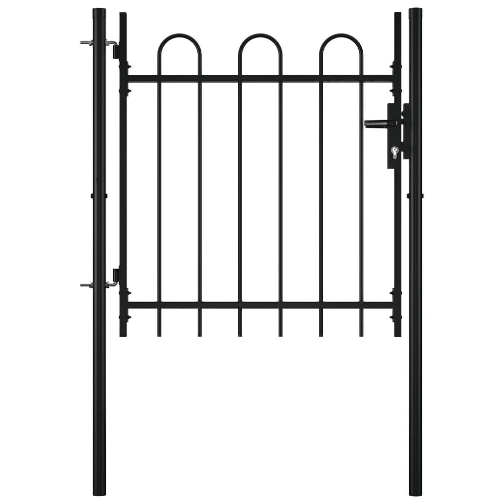 Single door fence gate with hoop top 39.4"x29.5"