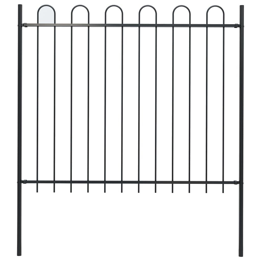 Garden fence with spear top steel 5.9‘ black