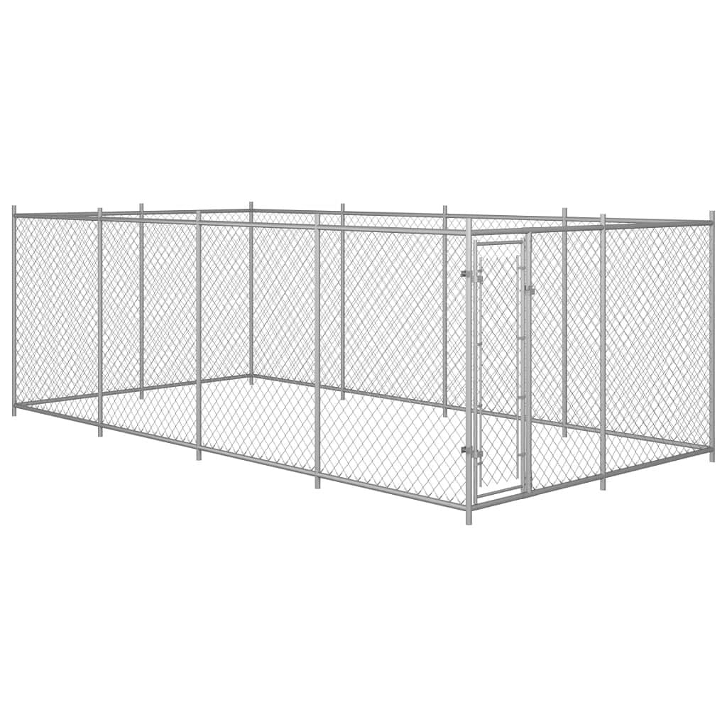 Dog kennel silver galvanized steel large dog kennel rectangular