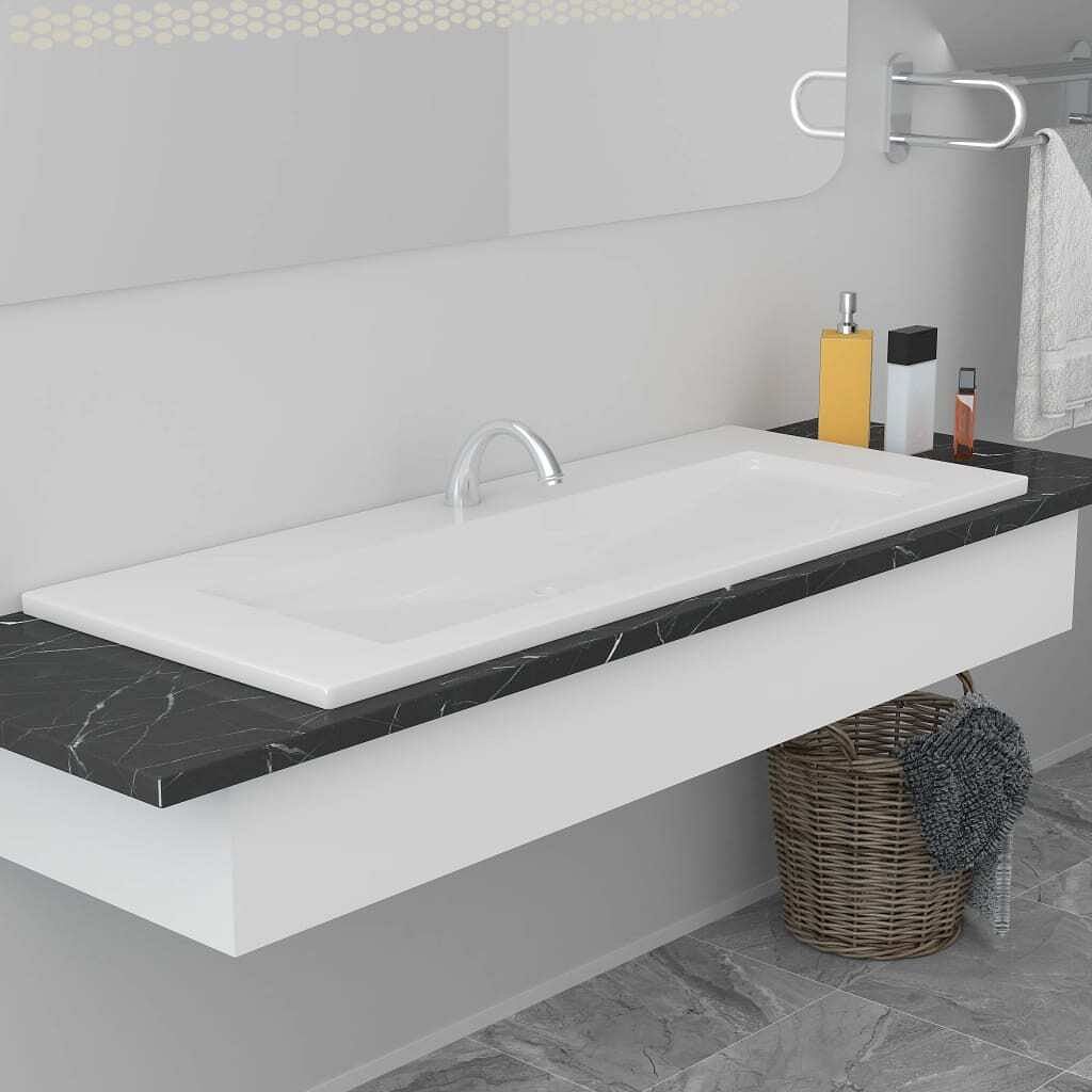 Built-in basin 39.8"x15.6"x7.3" ceramic white