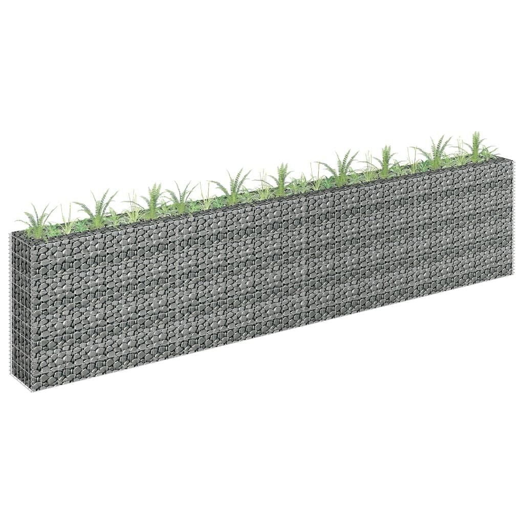 Gabion raised bed silver galvanized steel 141.7 x 11.8 x 35.4 in