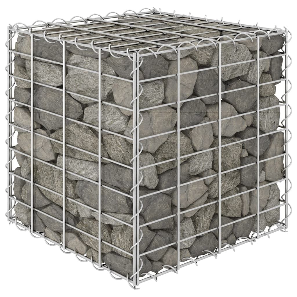 Gabion raised bed silver steel wire 15.7x15.7x15.7 in durable