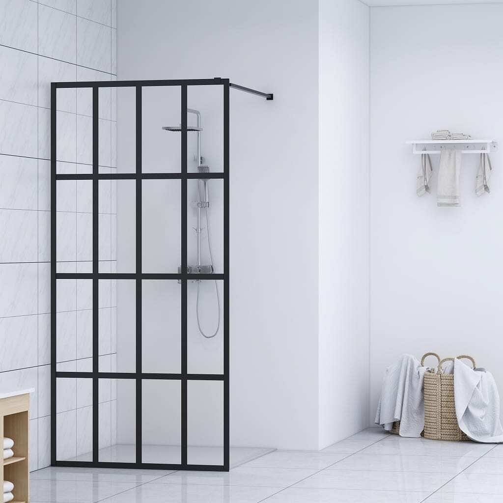 Walk-in shower screen clear tempered glass 35.4"x76.8"