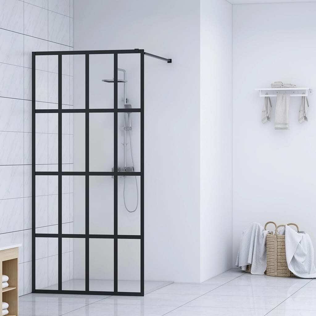 Walk-in shower screen clear tempered glass 39.4"x76.8"