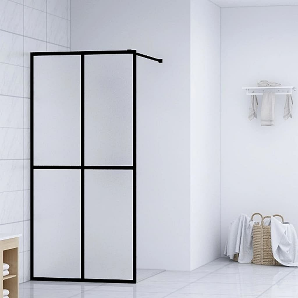 Walk-in shower screen frosted tempered glass 55.1"x76.8"