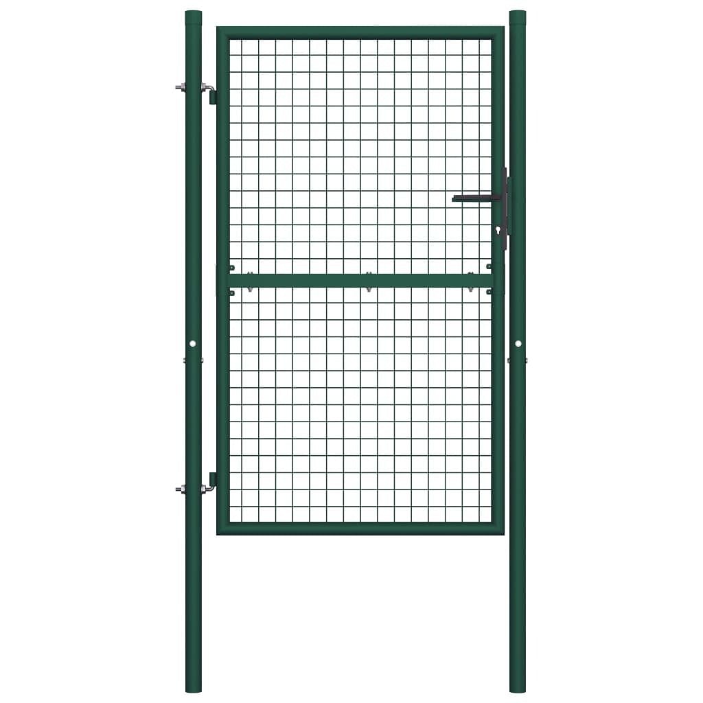 Fence gate steel 39.4"x59.1" green