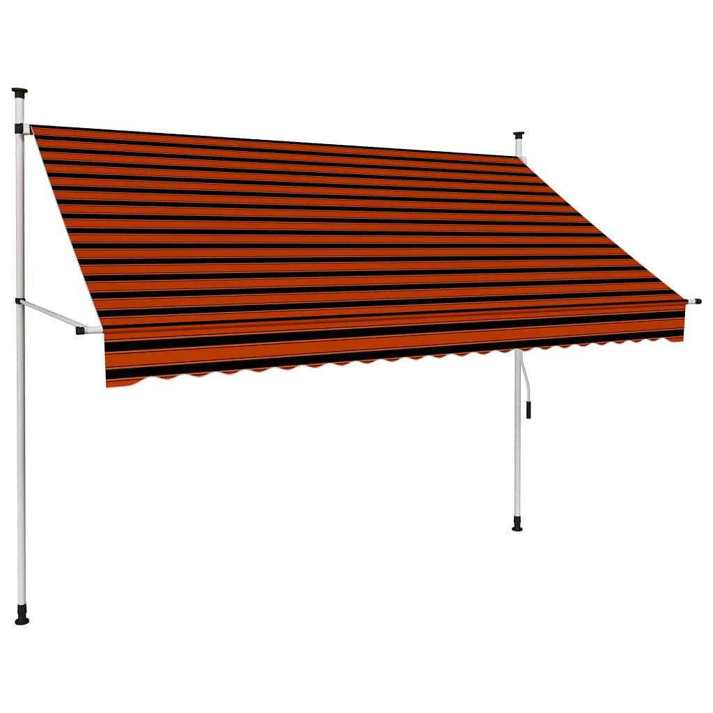 Retractable awning orange polyester with pu coating 98.4 in width