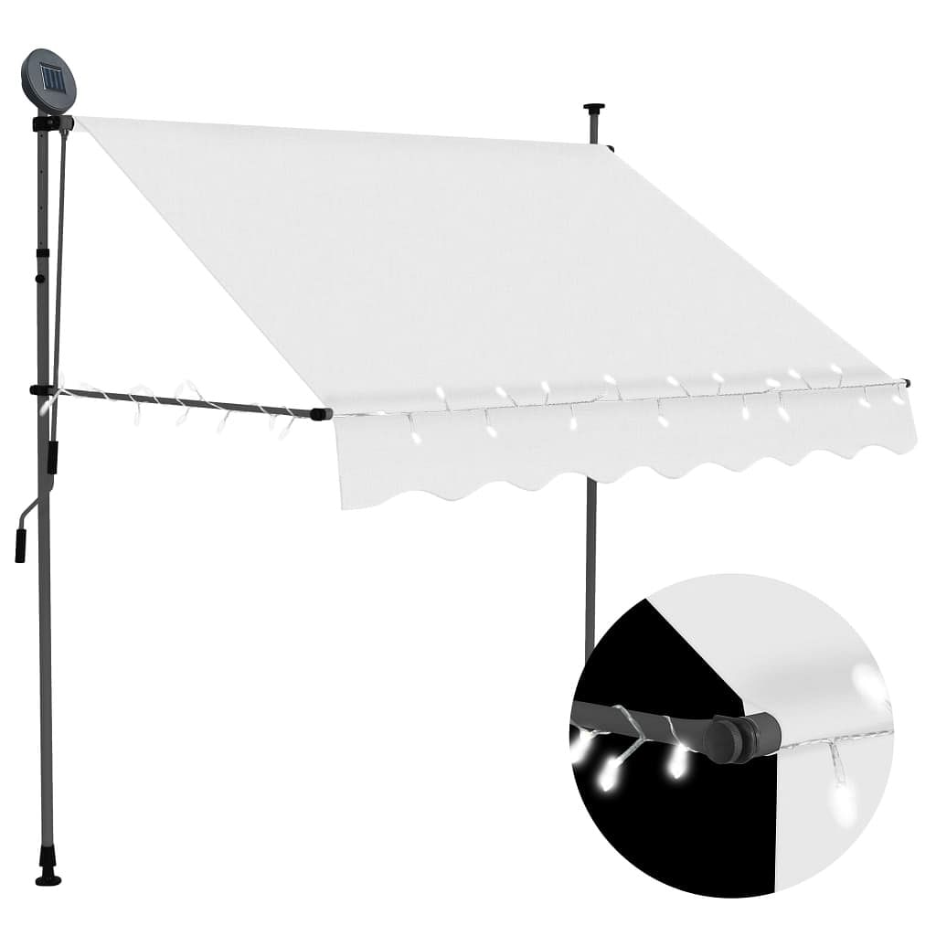 Retractable awning cream polyester with pu coating, steel