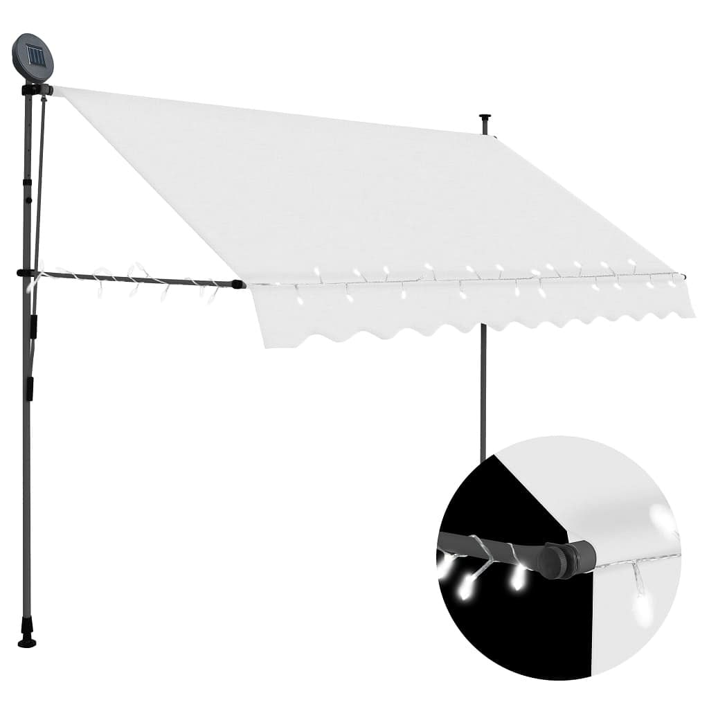 Retractable awning cream polyester with pu coating, steel