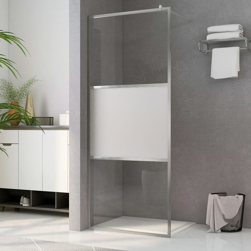 Walk-in shower wall with half frosted esg glass 35.4"x76.8"