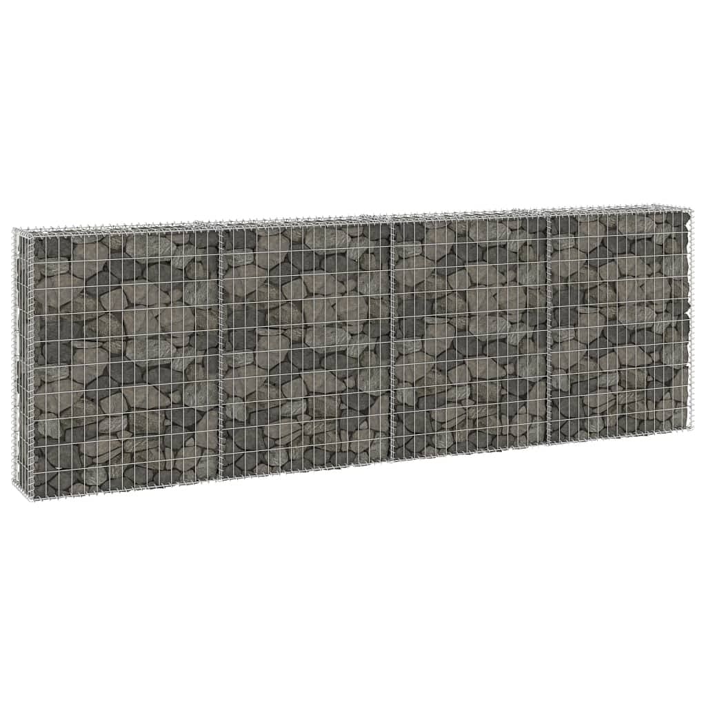 Gabion wall with covers galvanized steel 118.1"x11.8"x39.4"