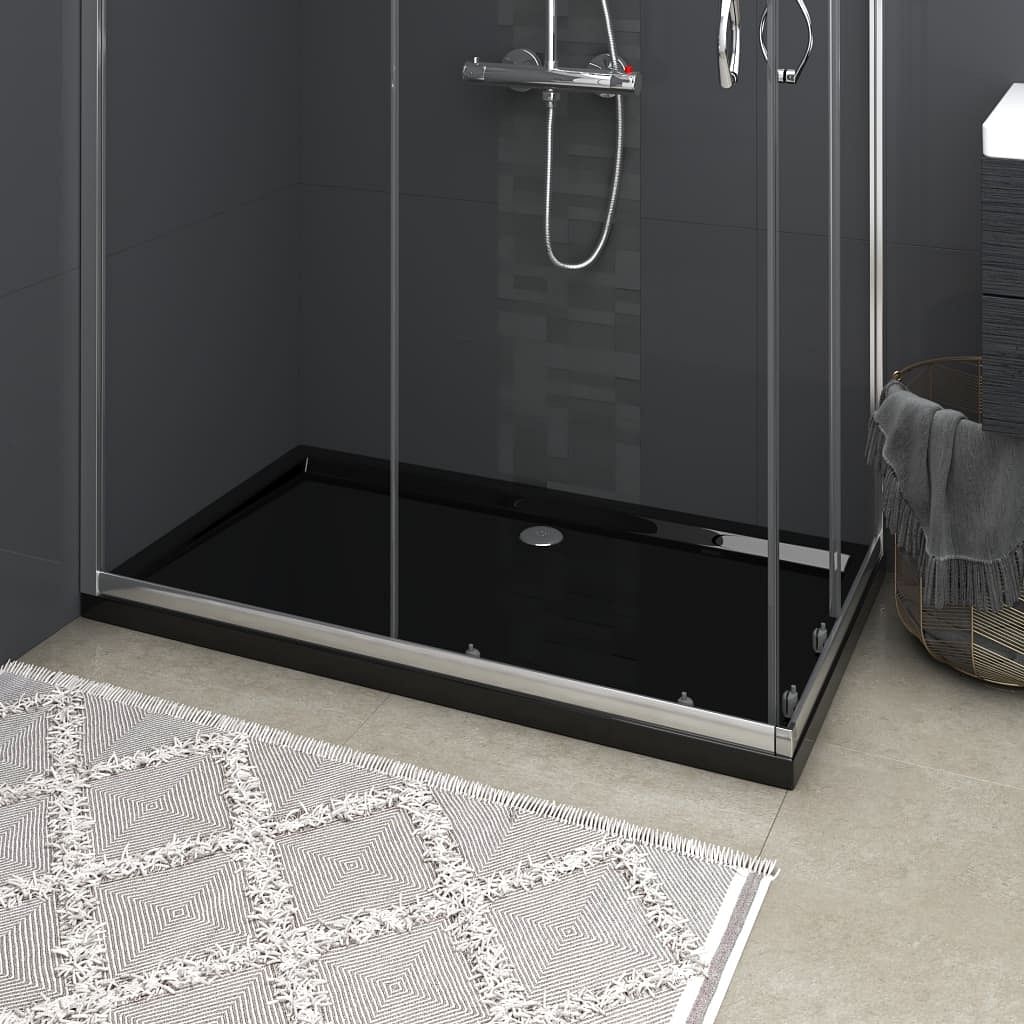 Rectangular abs shower base tray black 27.6"x47.2"
