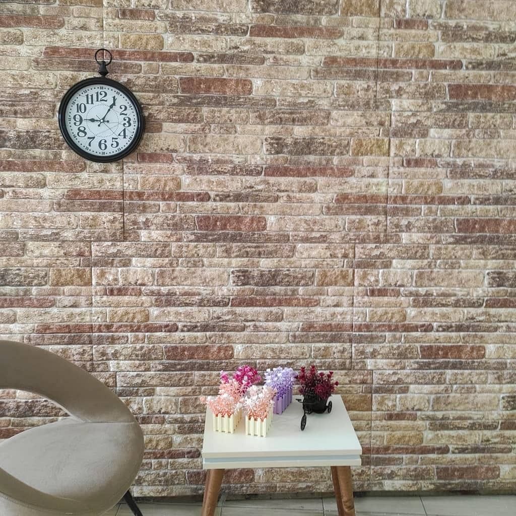 3d wall panels with multicolor brick design 10 pcs eps