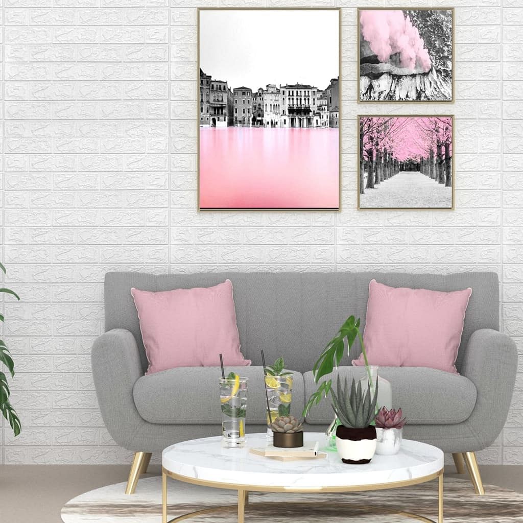 Wallpaper set of 10 white pe foam 27.6 x 30.3 in wallpaper