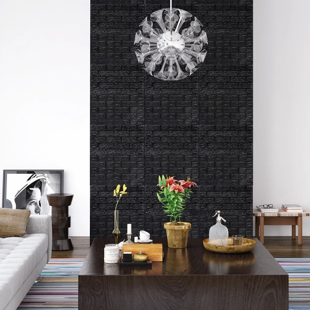 Wallpaper set of 10 black pe foam medium pattern wallpaper