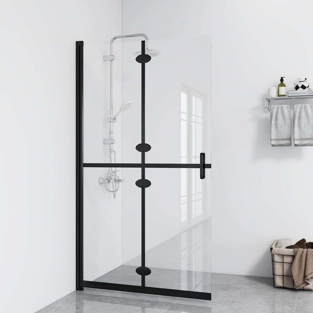Foldable walk-in shower wall transparent esg glass 31.5"x74.8"