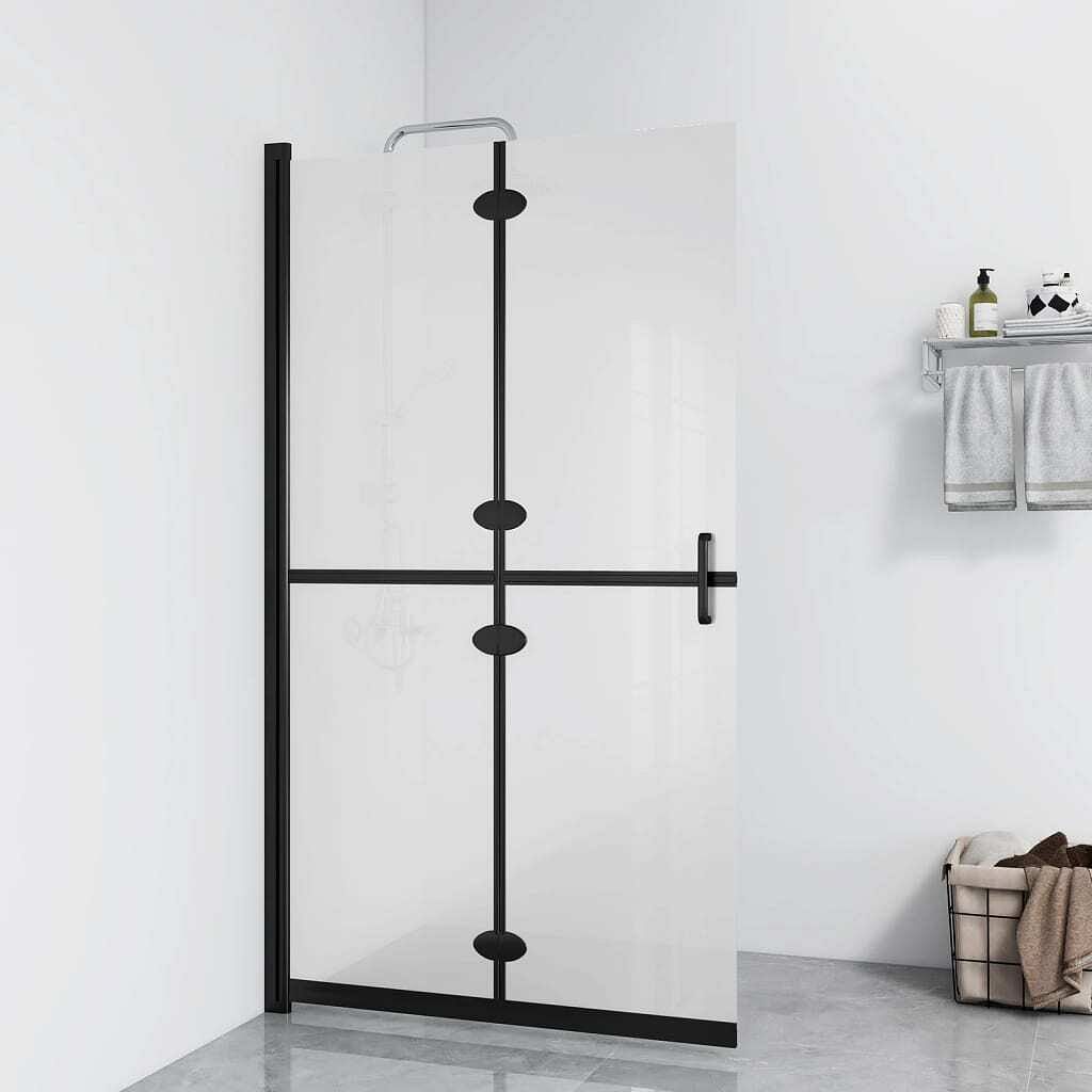 Foldable walk-in shower wall frosted esg glass 47.2"x74.8"