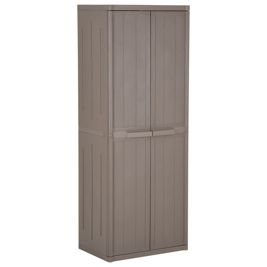 Garden cabinet brown polypropylene large outdoor cabinet