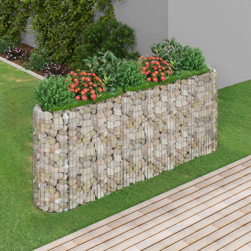 Gabion raised bed silver galvanized iron large durable