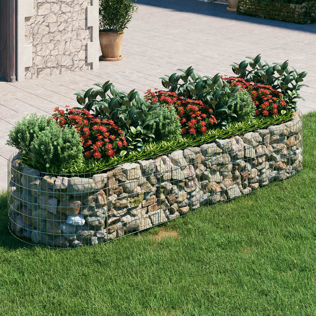 Gabion raised bed silver galvanized iron large durable