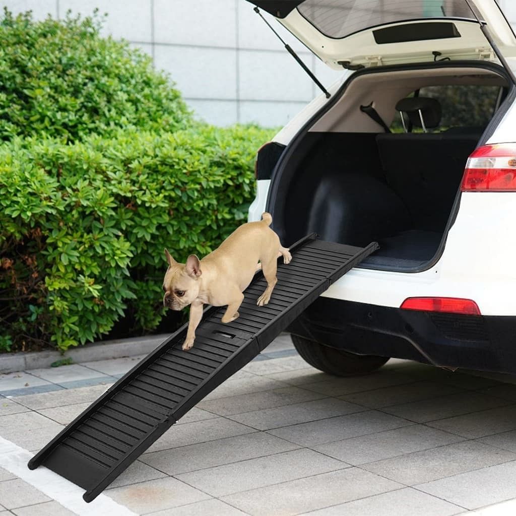 Dog ramp black plastic folding foldable dog ramp rectangular