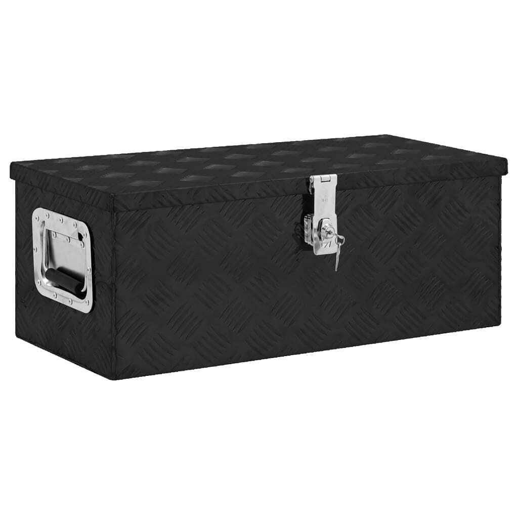 Storage box black 27.6"x12.2"x10.6" aluminum