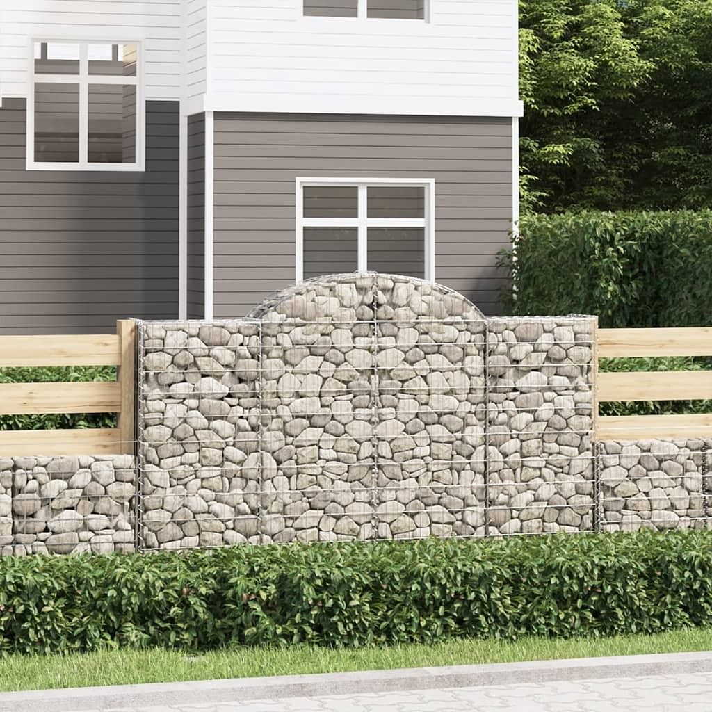 Gabion basket silver galvanized iron 78.7 x 19.7 x 55.1 in sturdy