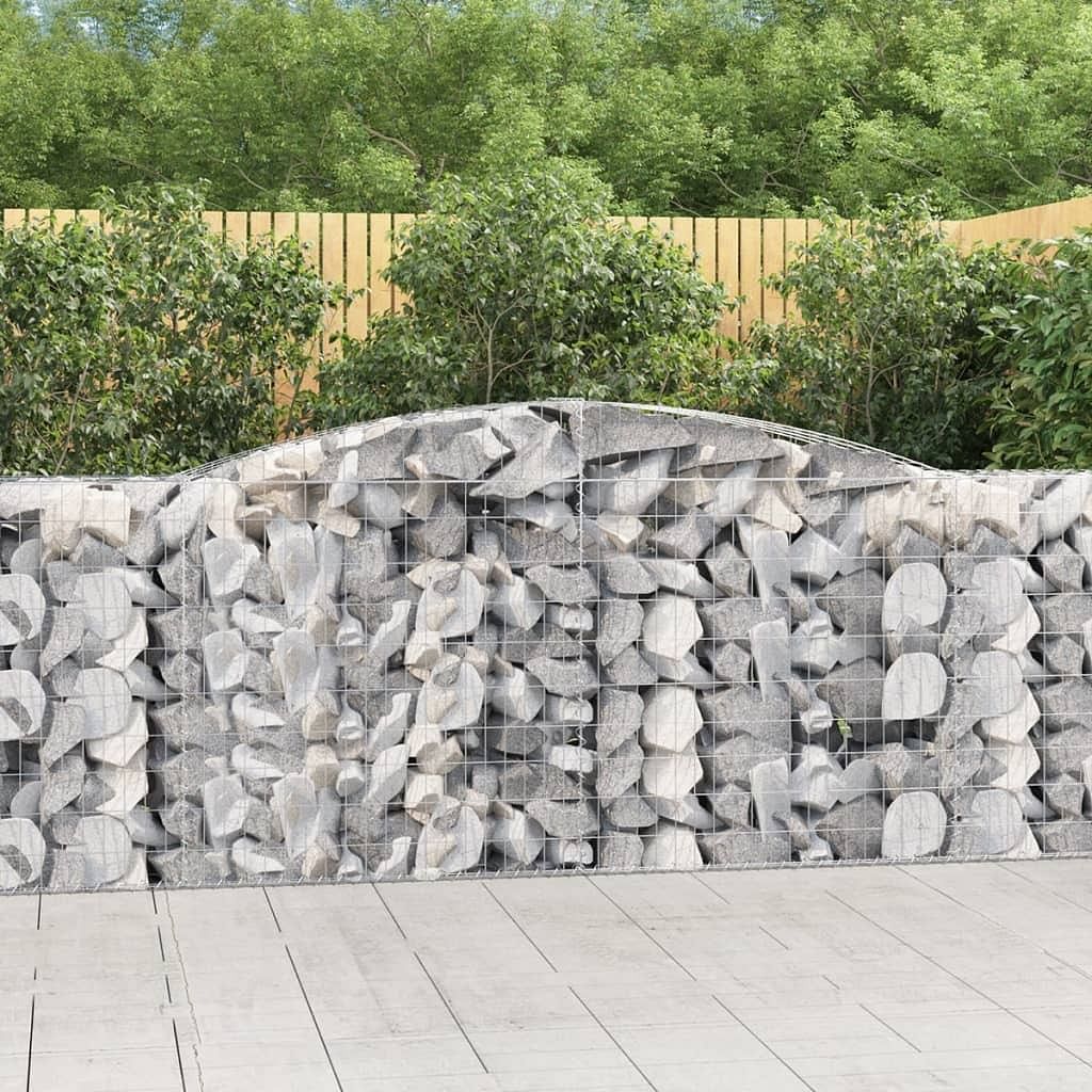 Gabion basket silver galvanized iron 157.5 x 19.7 x 39.4/47.2 in