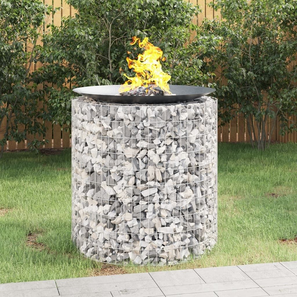 Gabion fire pit Ø 39.4" galvanized iron