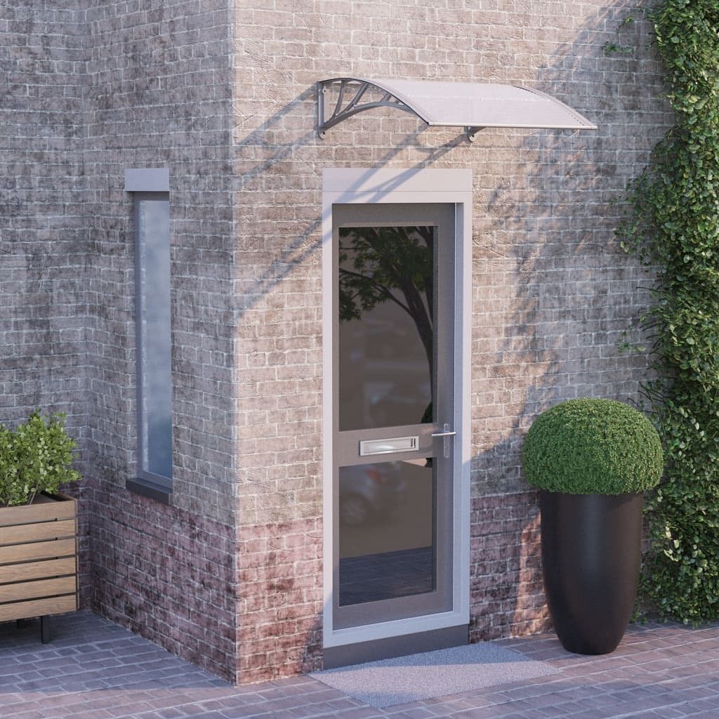 Door canopy grey polycarbonate 31.5 in x 29.5 in durable