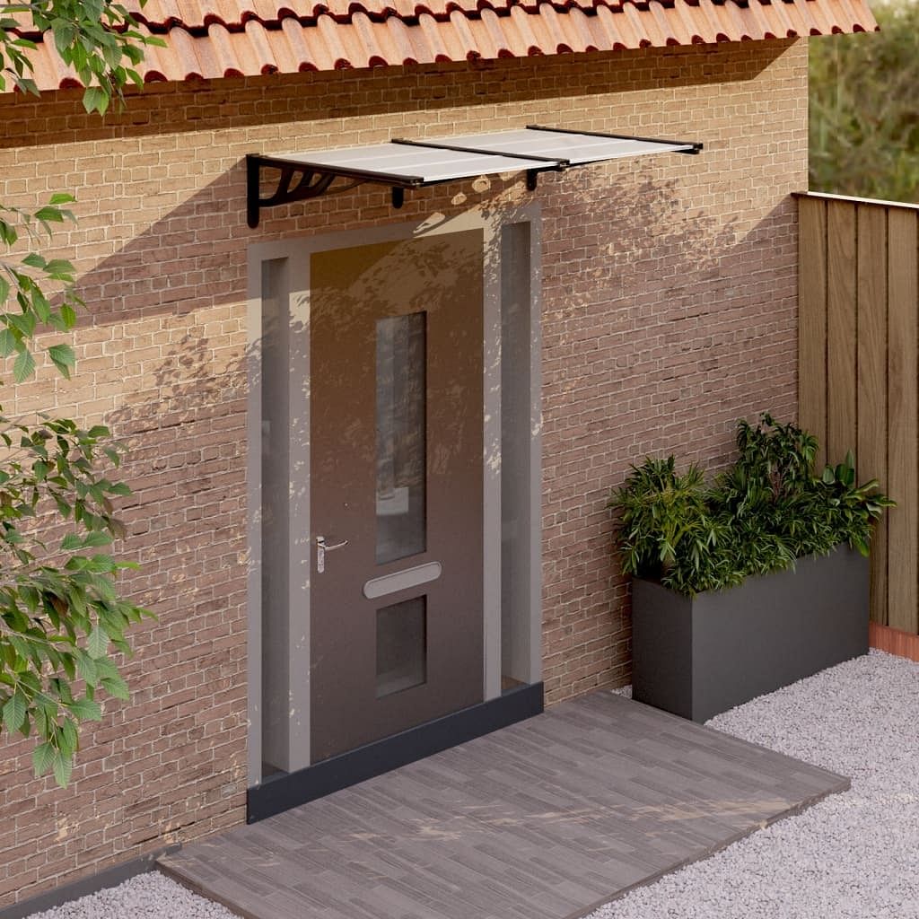 Door canopy black and transparent polycarbonate, abs, aluminum
