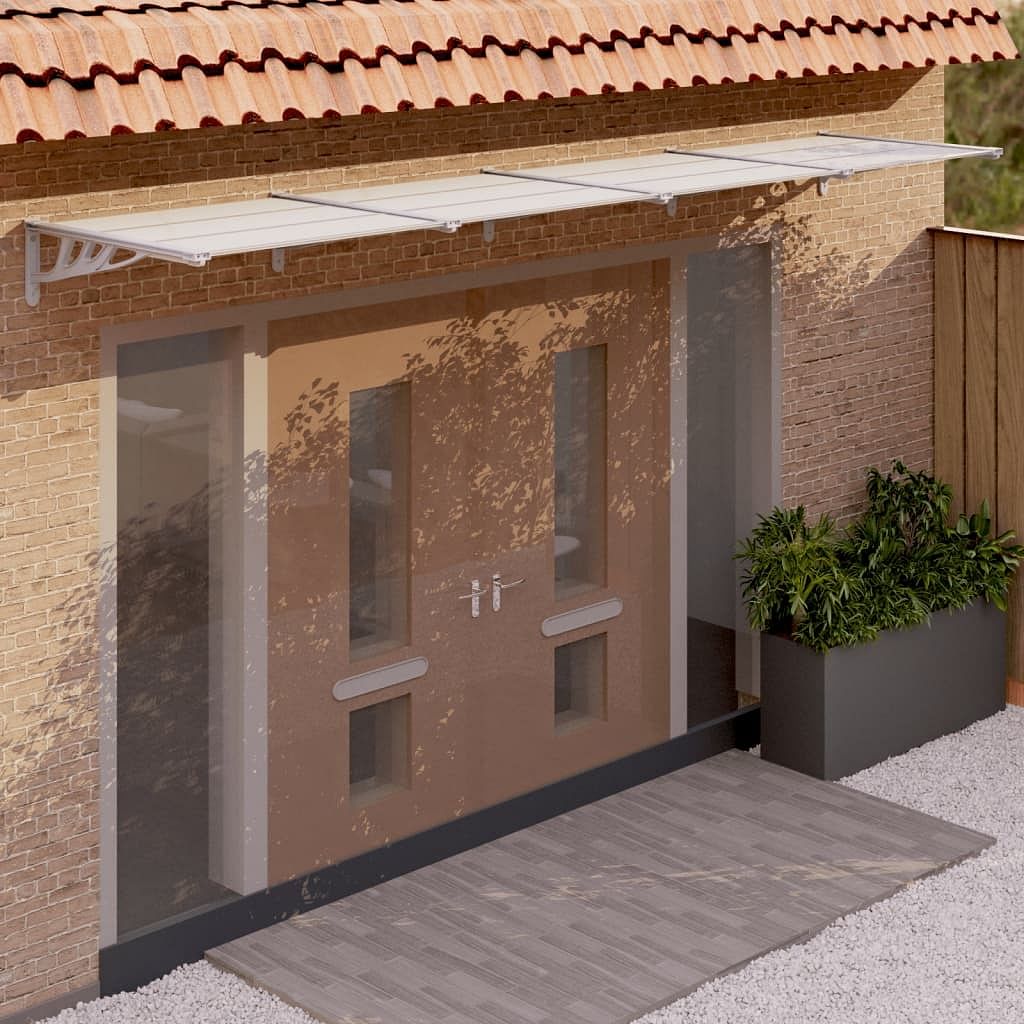 Door canopy grey and transparent polycarbonate, abs, aluminum